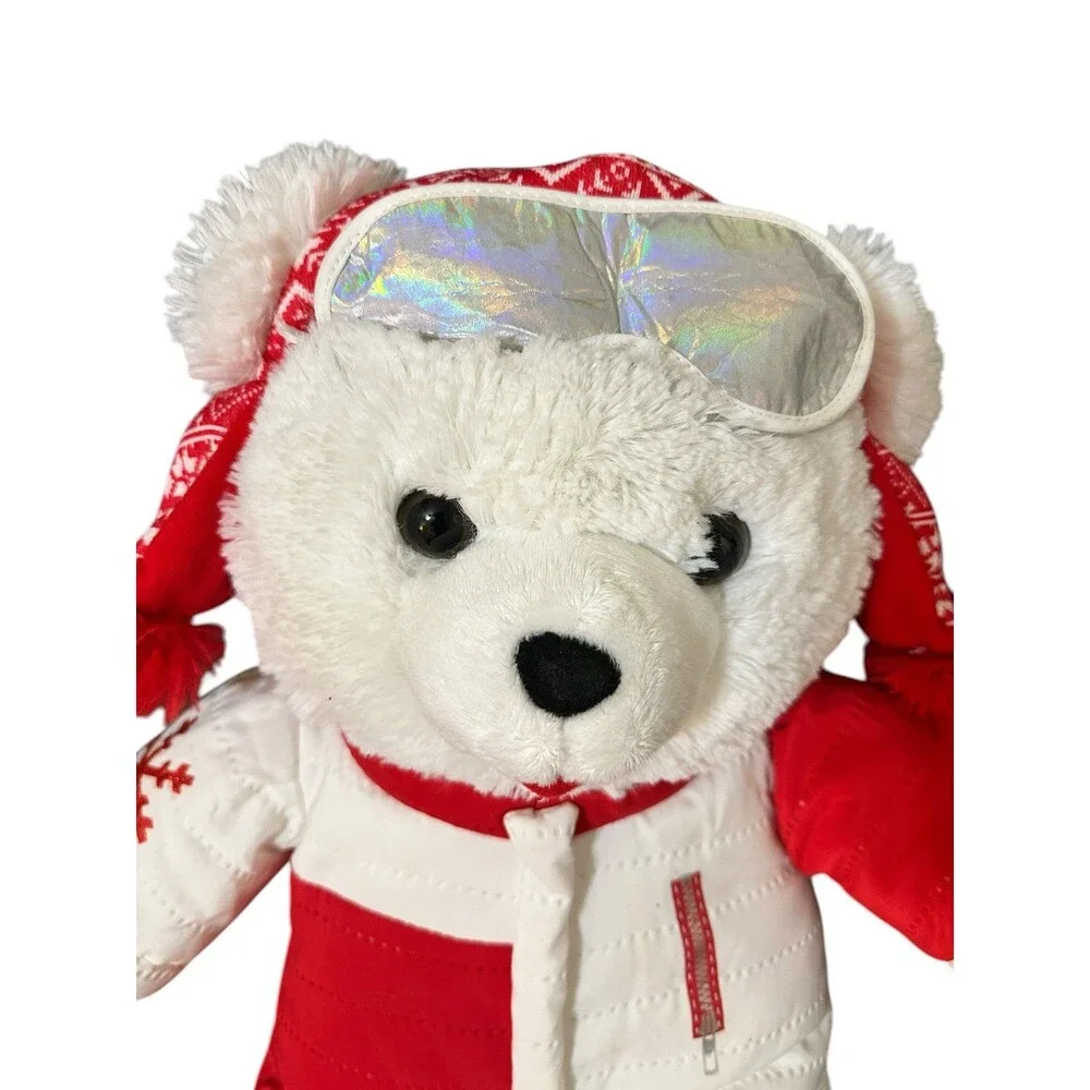 2022 CHRISTMAS Snowflake TEDDY BEAR Red Ski Girl Soft Plush Toy